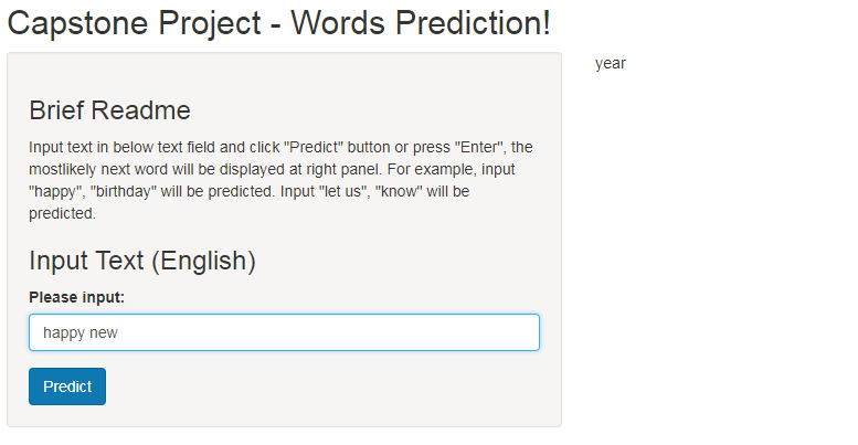 words prediction